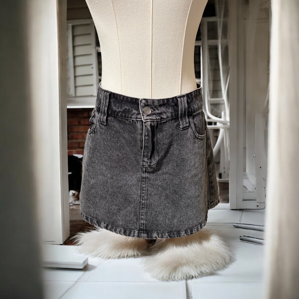 Altard State Black Denim Skirt SZ LG